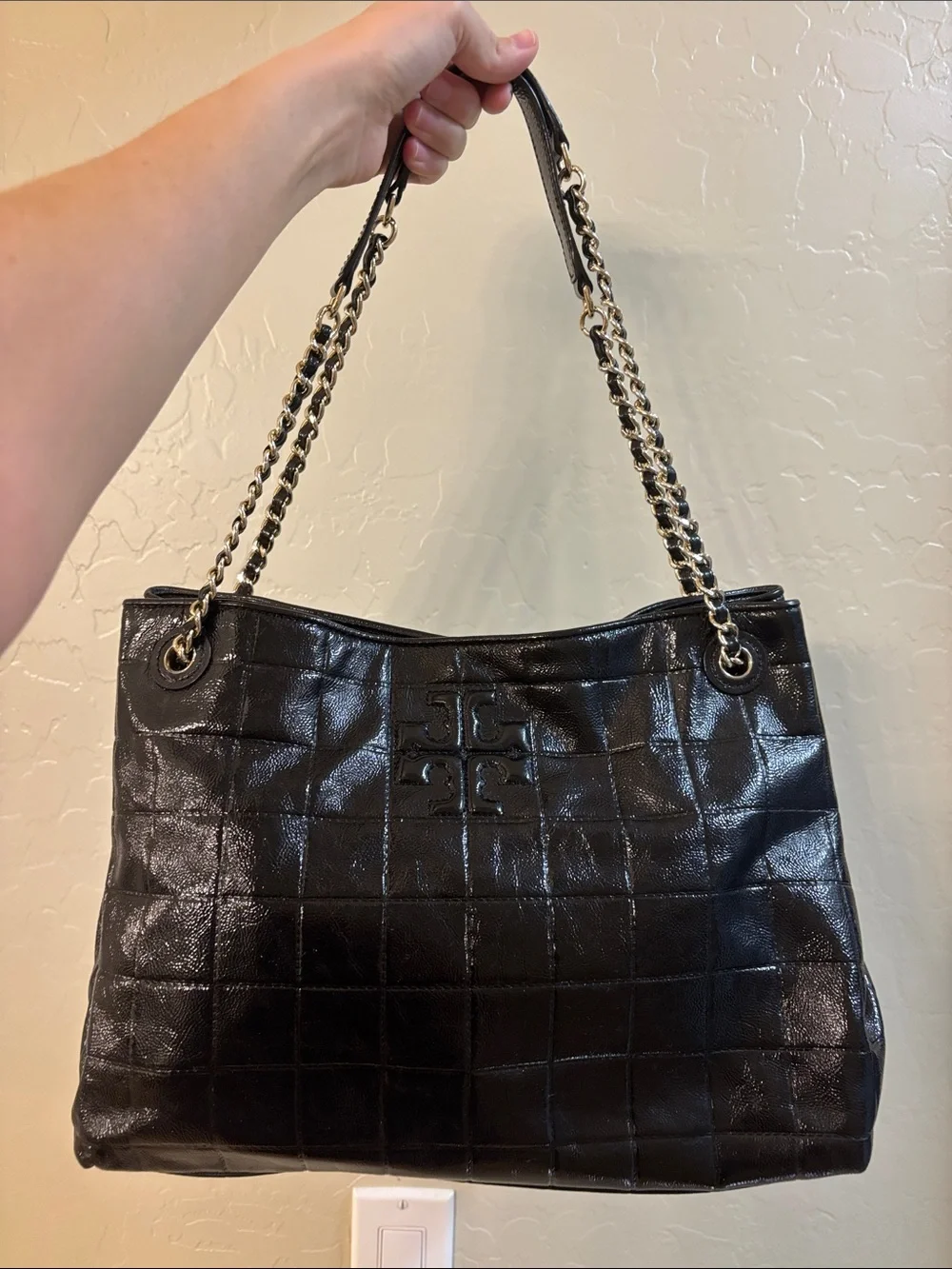 Tory Burch Black Quilted Leather Chain-Handle Shoulder Bag